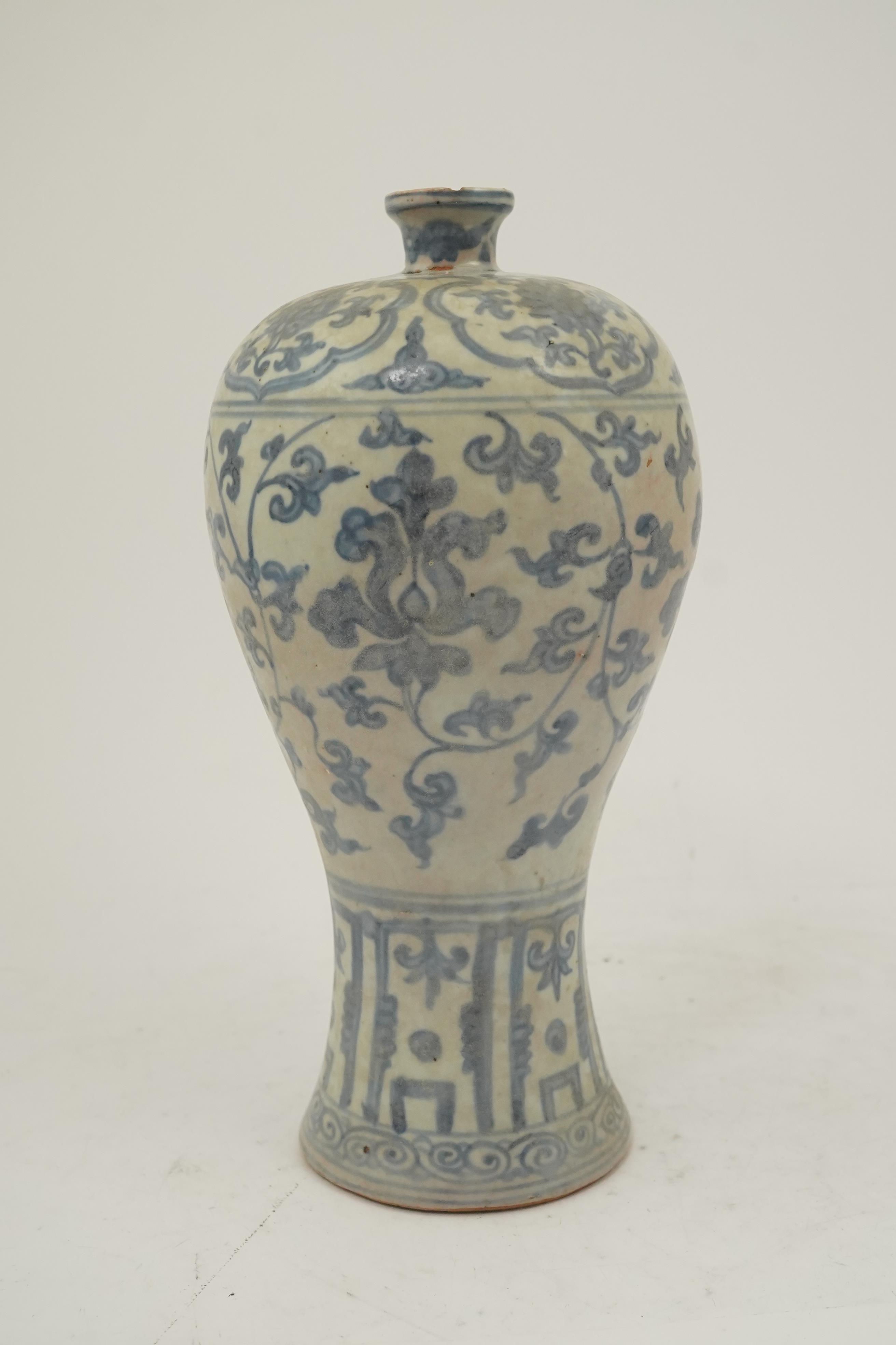 A Chinese blue and white shipwreck meiping, Ming dynasty, 16th century